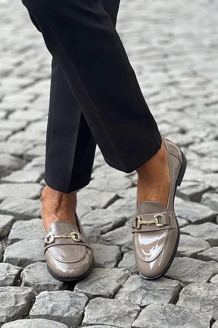 Inès | Mocassins Bout Rond à Boucle Métallique
