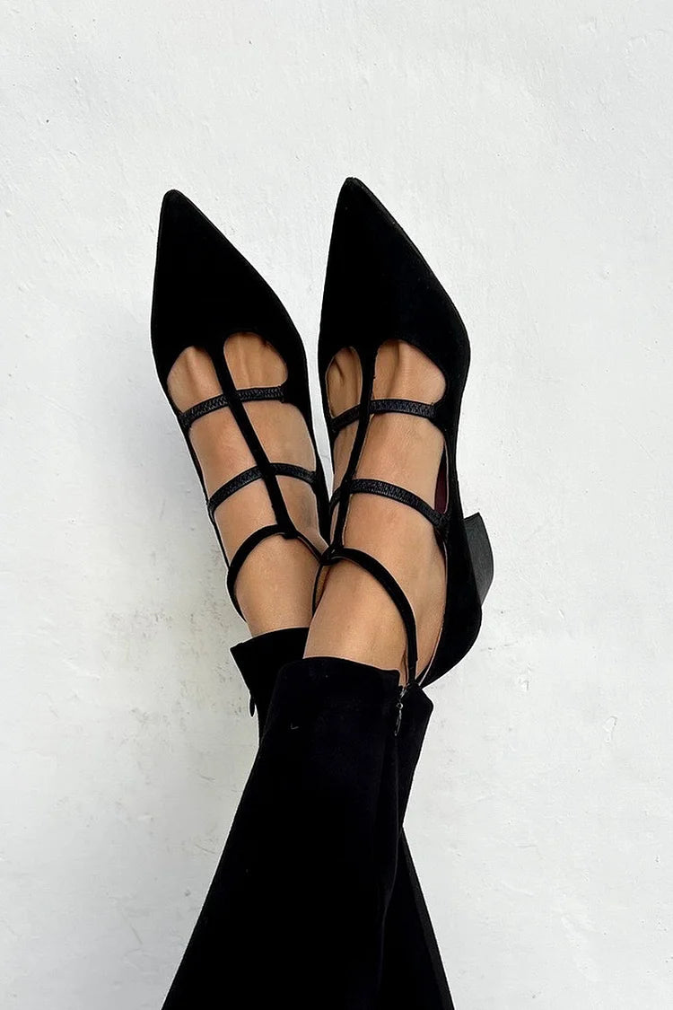 Talons larges pointus Noir unis