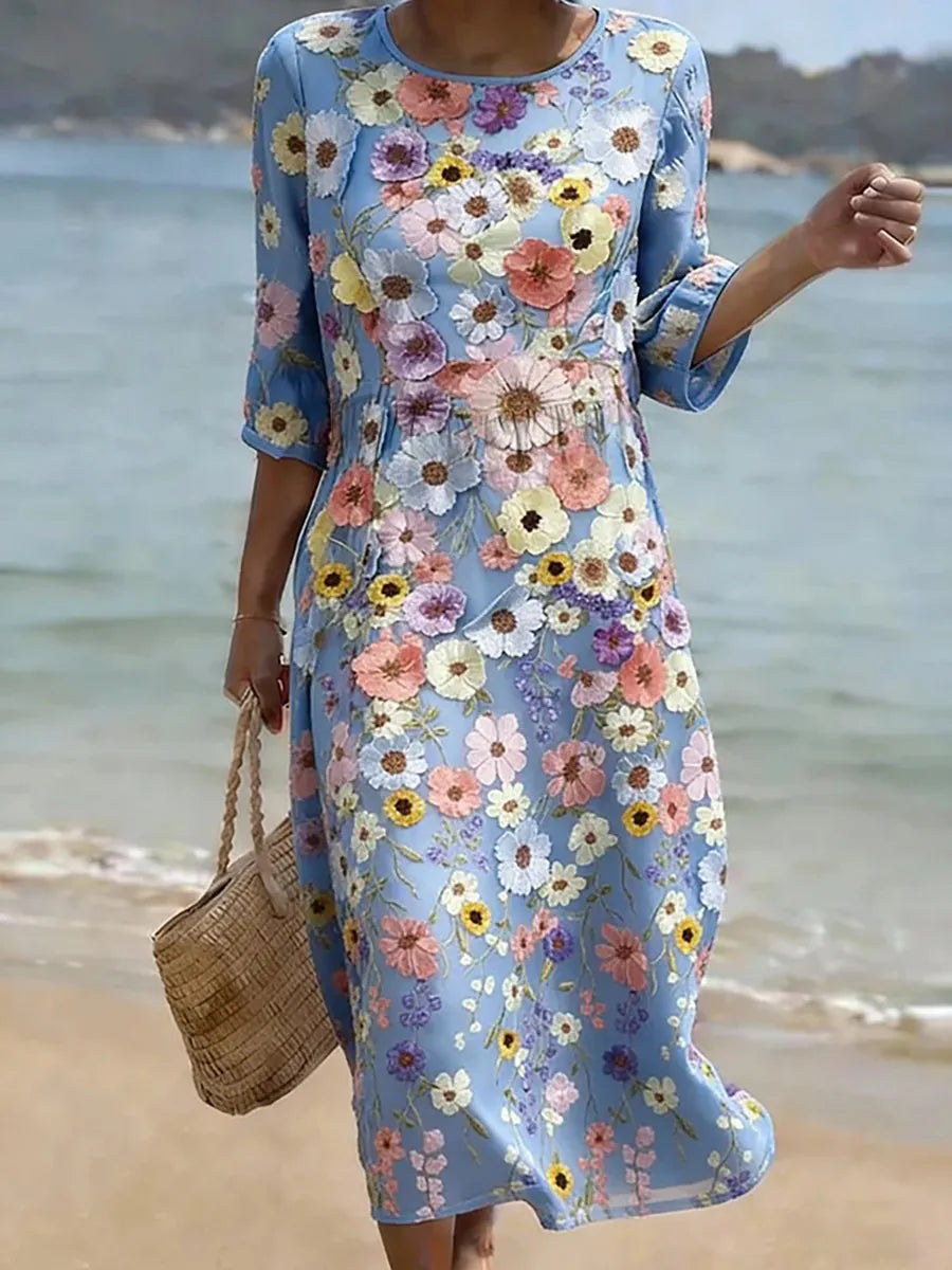 Robe casual femme à imprimé floral