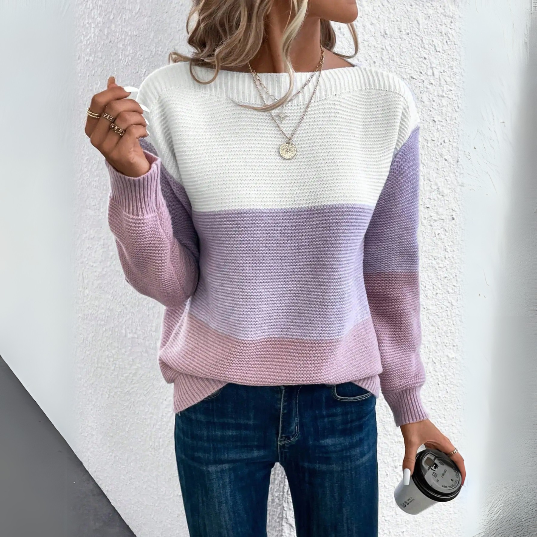 Clara | Pull Patchwork Tricolore