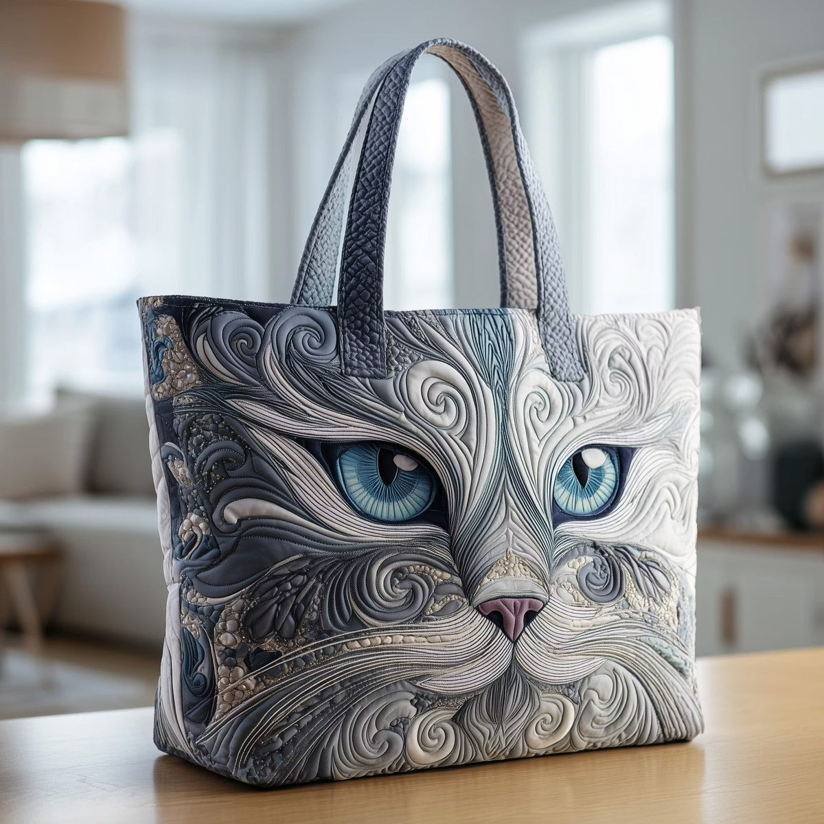 Rita | Sac Matelassé Chat Blanc à la Citrouille