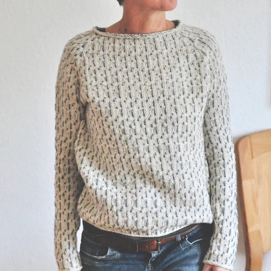 Victoria | Pull Élégant Gris Col Bateau