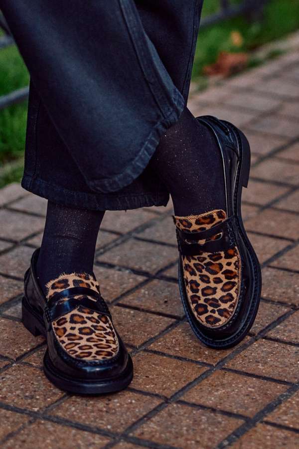 Honorine | Mocassins Bout Rond Effet Poulain Léopard