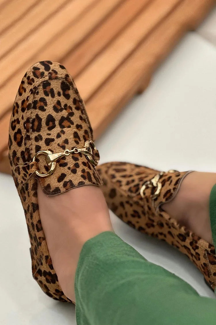 Édith | Mocassins Léopard à Boucle Métallique