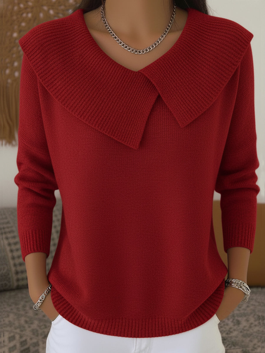Giulia | Pull Rouge à Col Souple