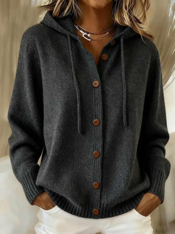Isabella | Cardigan Hoodie Confortable à Boutons