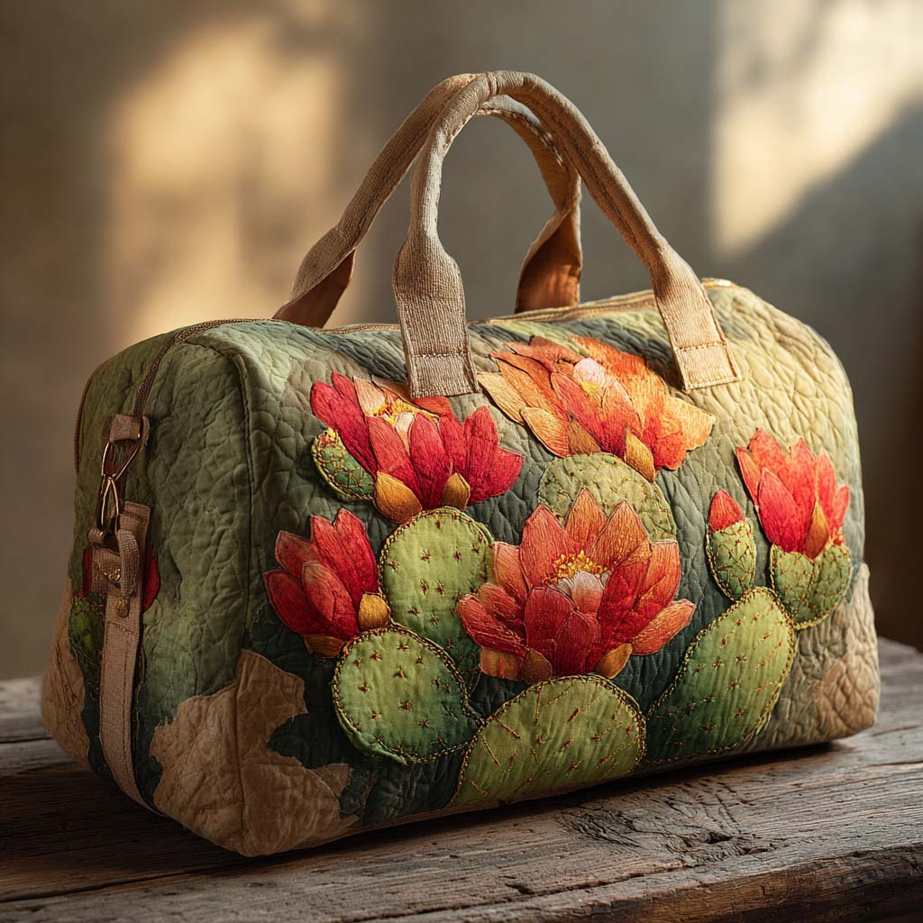 Arianna | Sac de Voyage Matelassé Fleur de Cactus