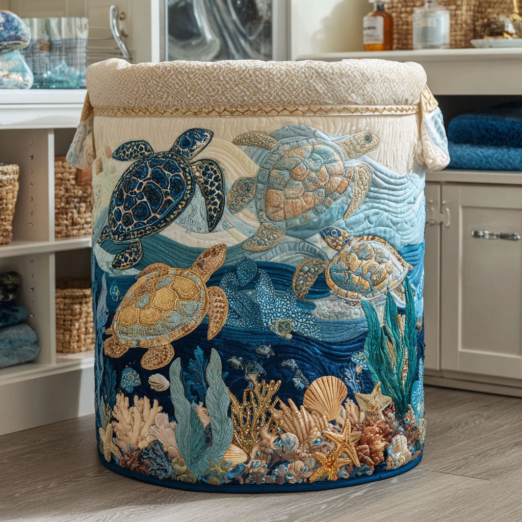 Tortues | Panier à Linge Fait Main
