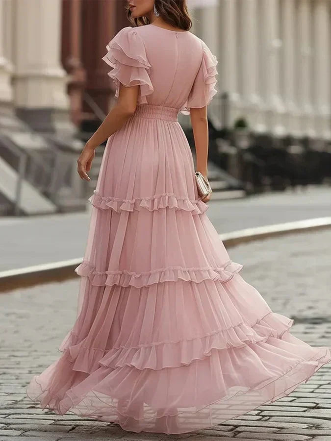 Zoe | Robe Longue de Cérémonie Rose Élégante