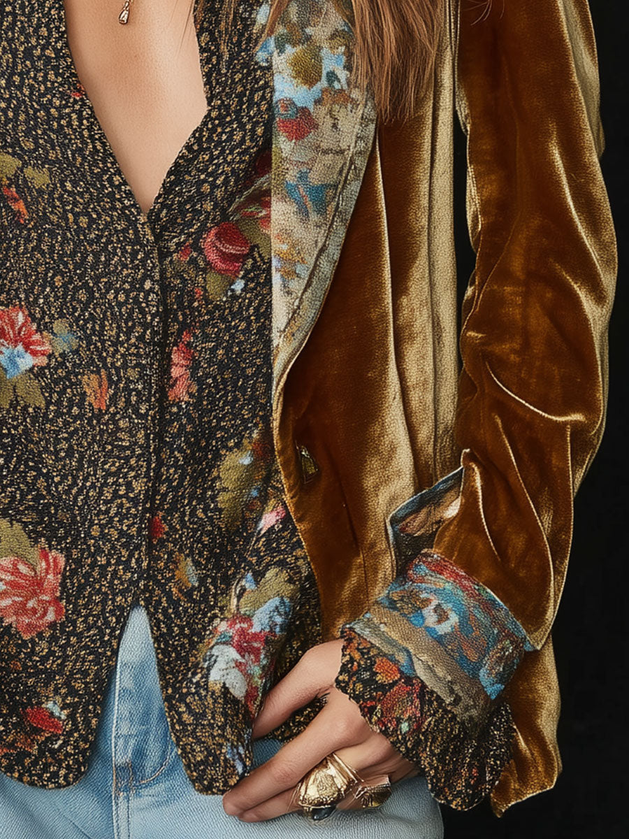 Marcelline | Blazer Patchwork Fleuri Vintage