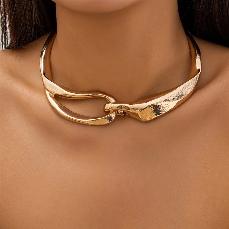 Bruna | Collier Doré à Maille Audacieuse