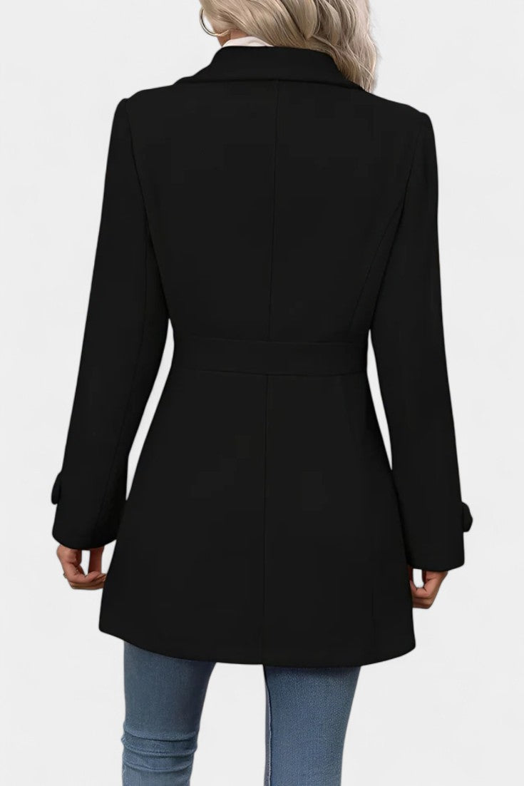 Cléophée | Manteau Mi-Long Élégant à Ceinture Ajustable