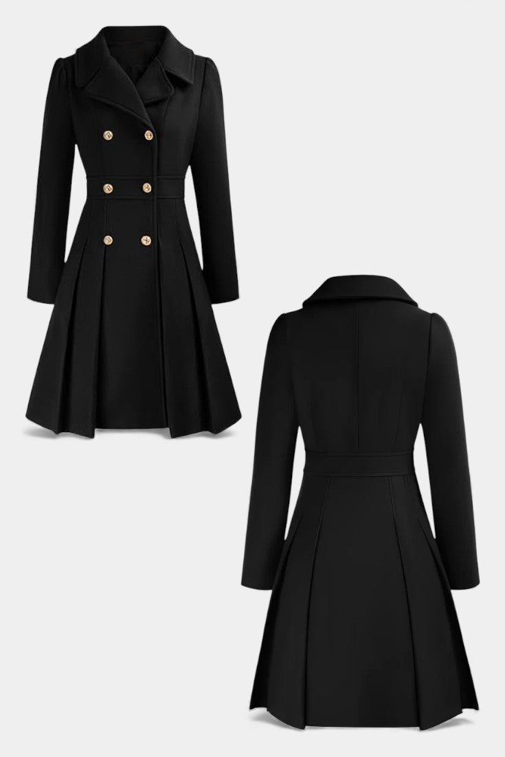 Philia | Manteau Caban Évasé à Double Boutonnage