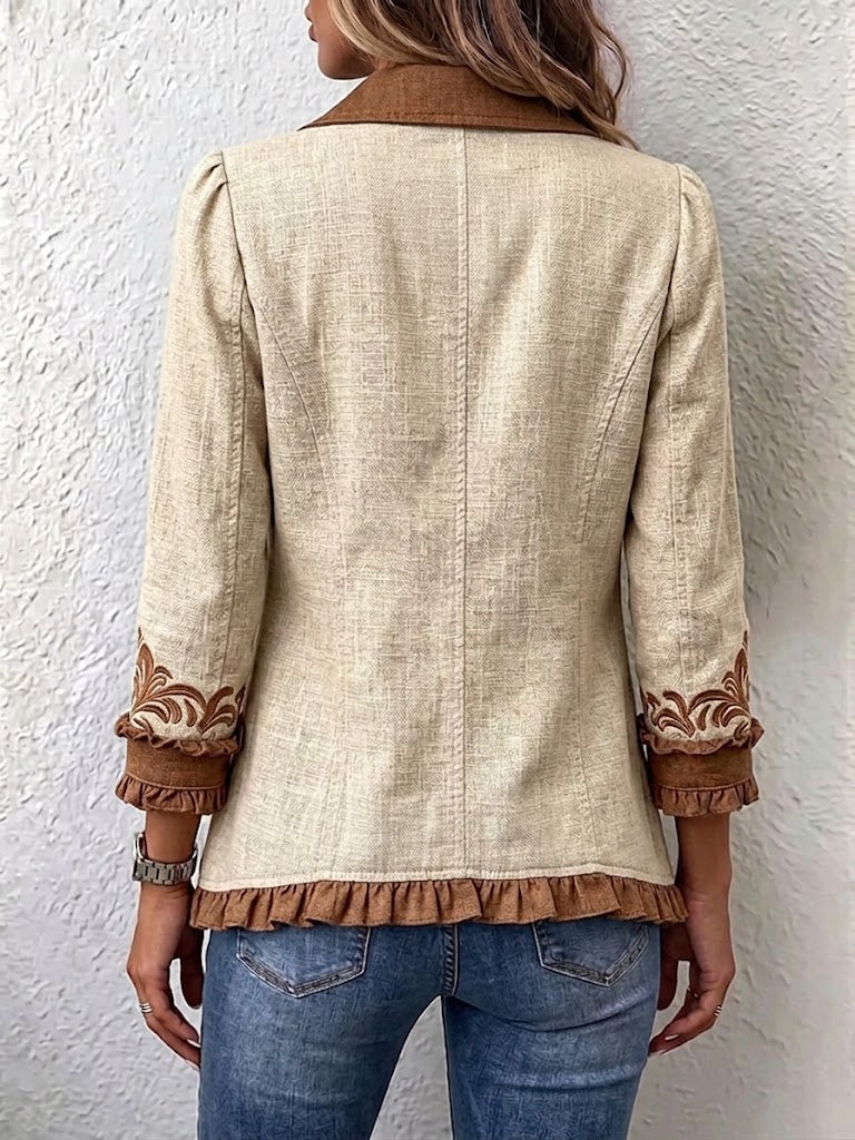 Iolanda | Veste Fleurie Brodée à Volants