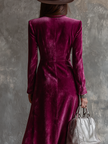 Ysaline | Blazer Long en Velours Boutonné