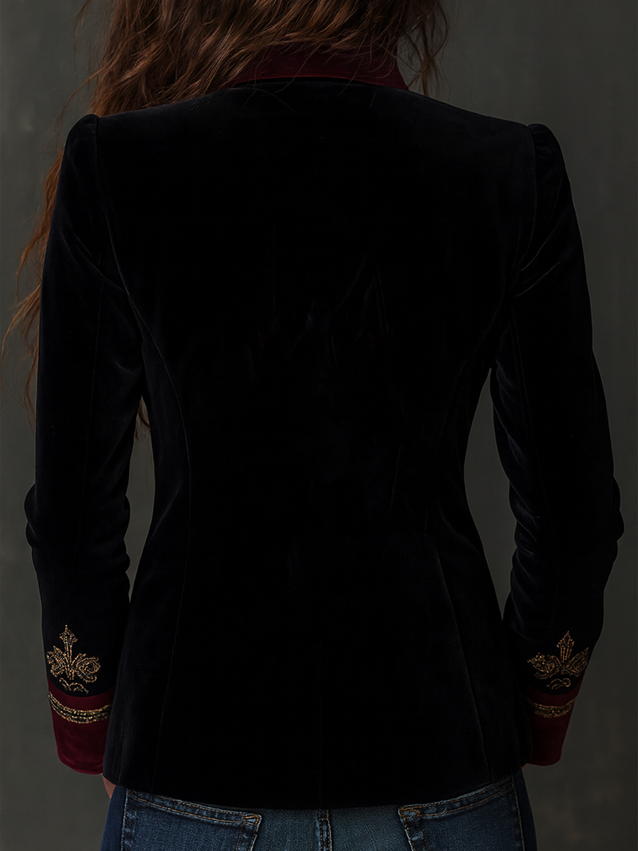 Daphnée | Blazer en Velours Brodé Baroque