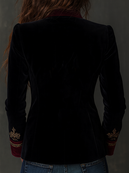 Daphnée | Blazer en Velours Brodé Baroque