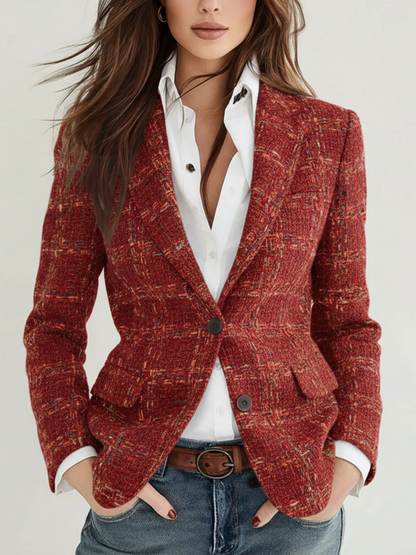 Pascaline | Blazer à Carreaux Vintage
