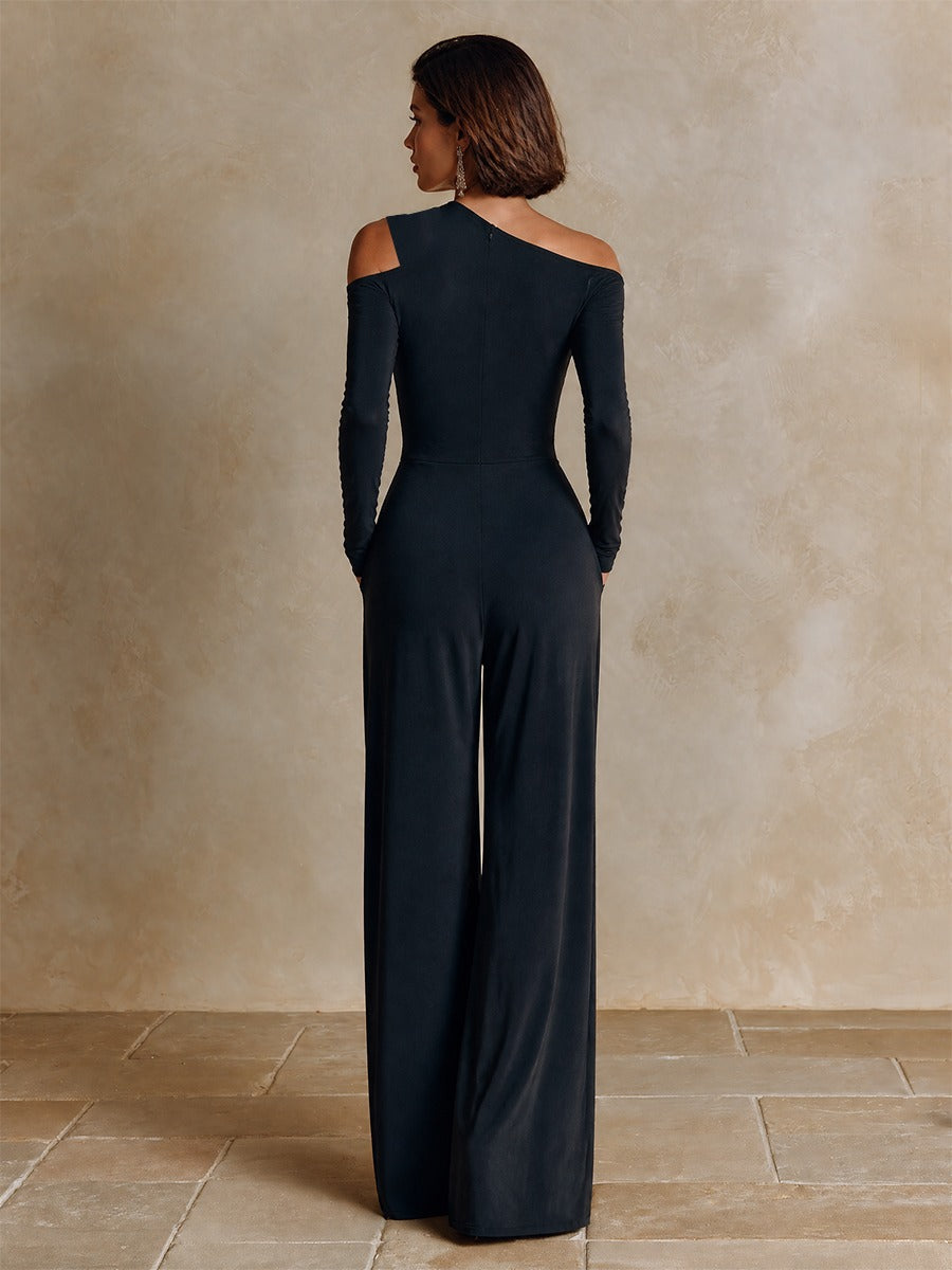 Raffaella | Combinaison de Soirée Noire Asymétrique