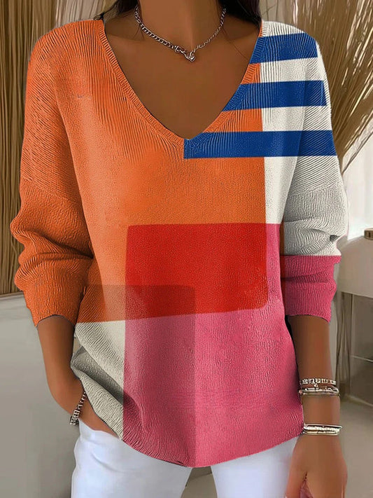 Naadina | Pull Col V Coloré