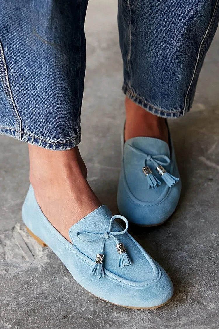Garance | Mocassins Bout Rond à Nœud et Franges