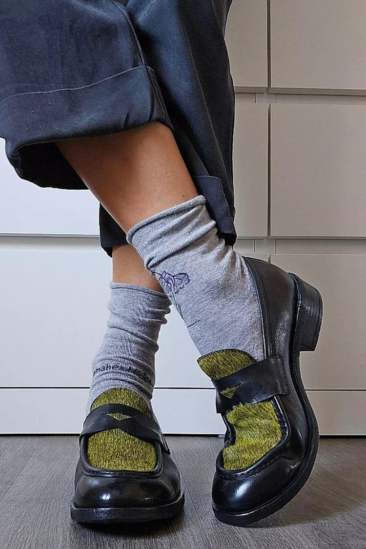 Véronique | Mocassins à Talon Épais Patchwork