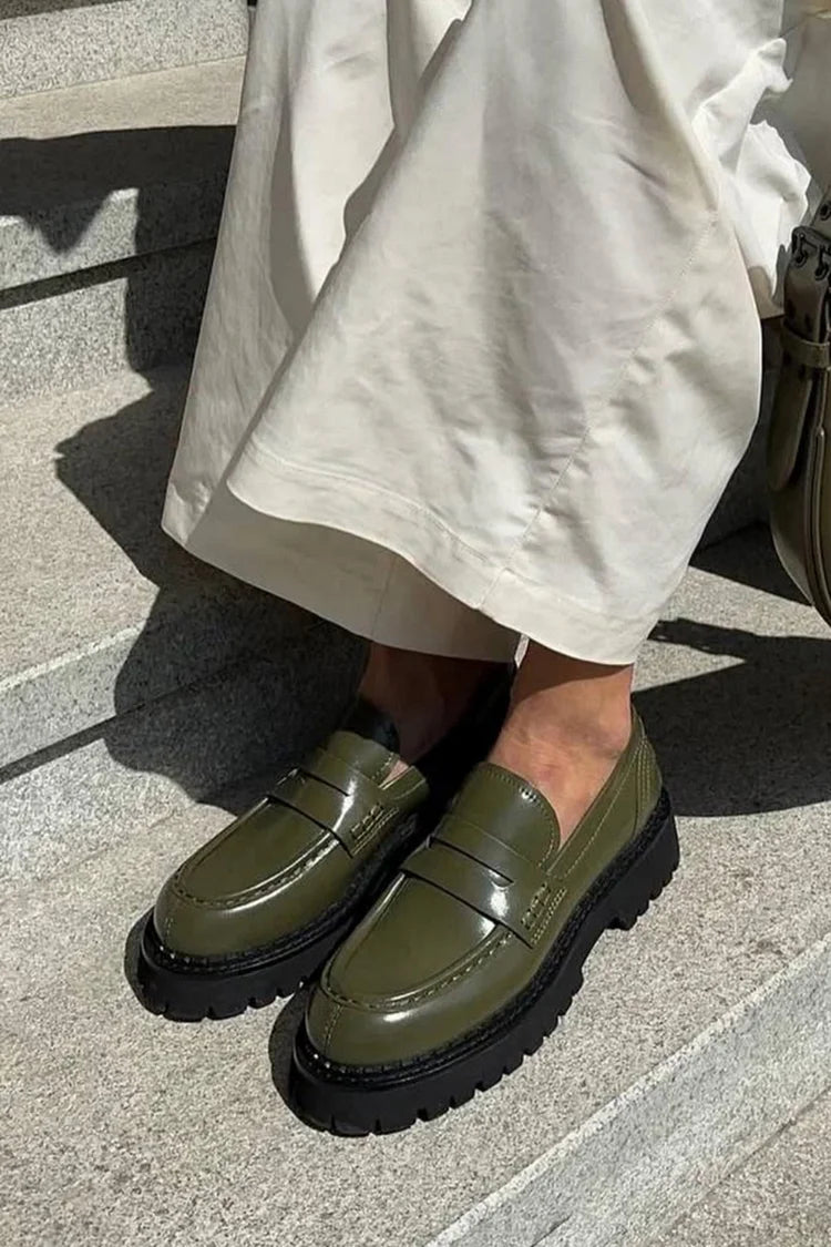 Mireille | Mocassins à Petit Talon Bloc