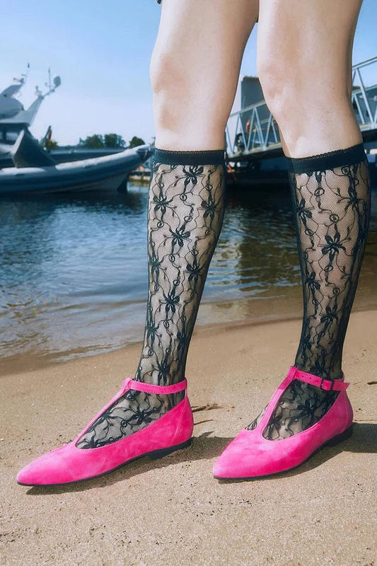 Ballerines Fuchsia à Bout Pointu, Boucle et Bride en T.