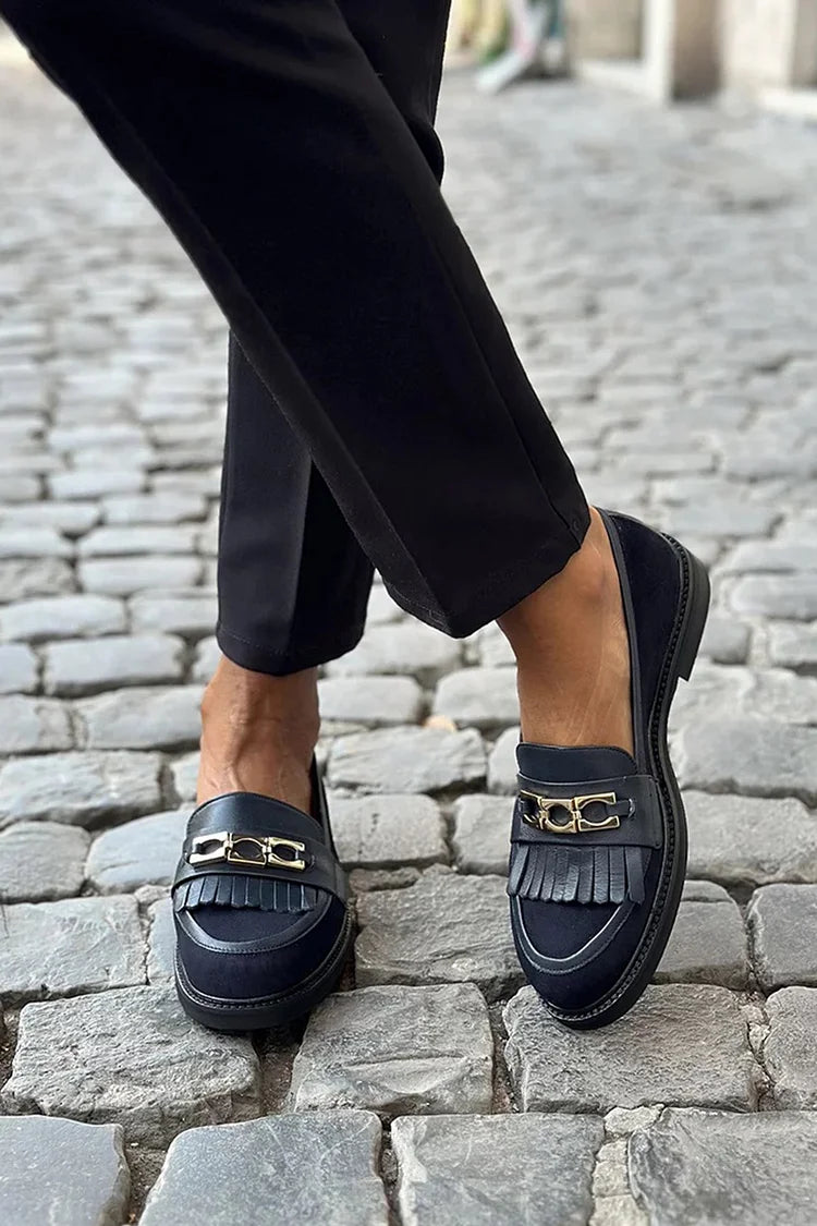 Joséphine | Mocassins Bout Rond à Franges et Boucle
