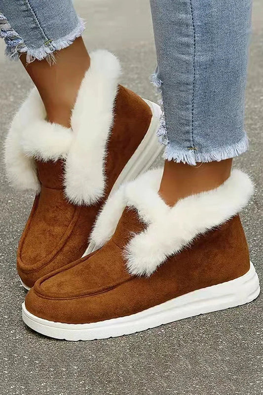 Corentine | Bottes d’Hiver Fourrées à Bout Rond
