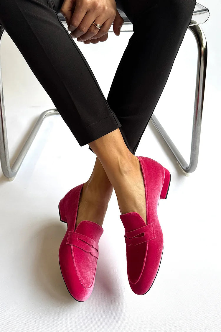 Océane | Mocassins Bout Rond en Velours Patchwork