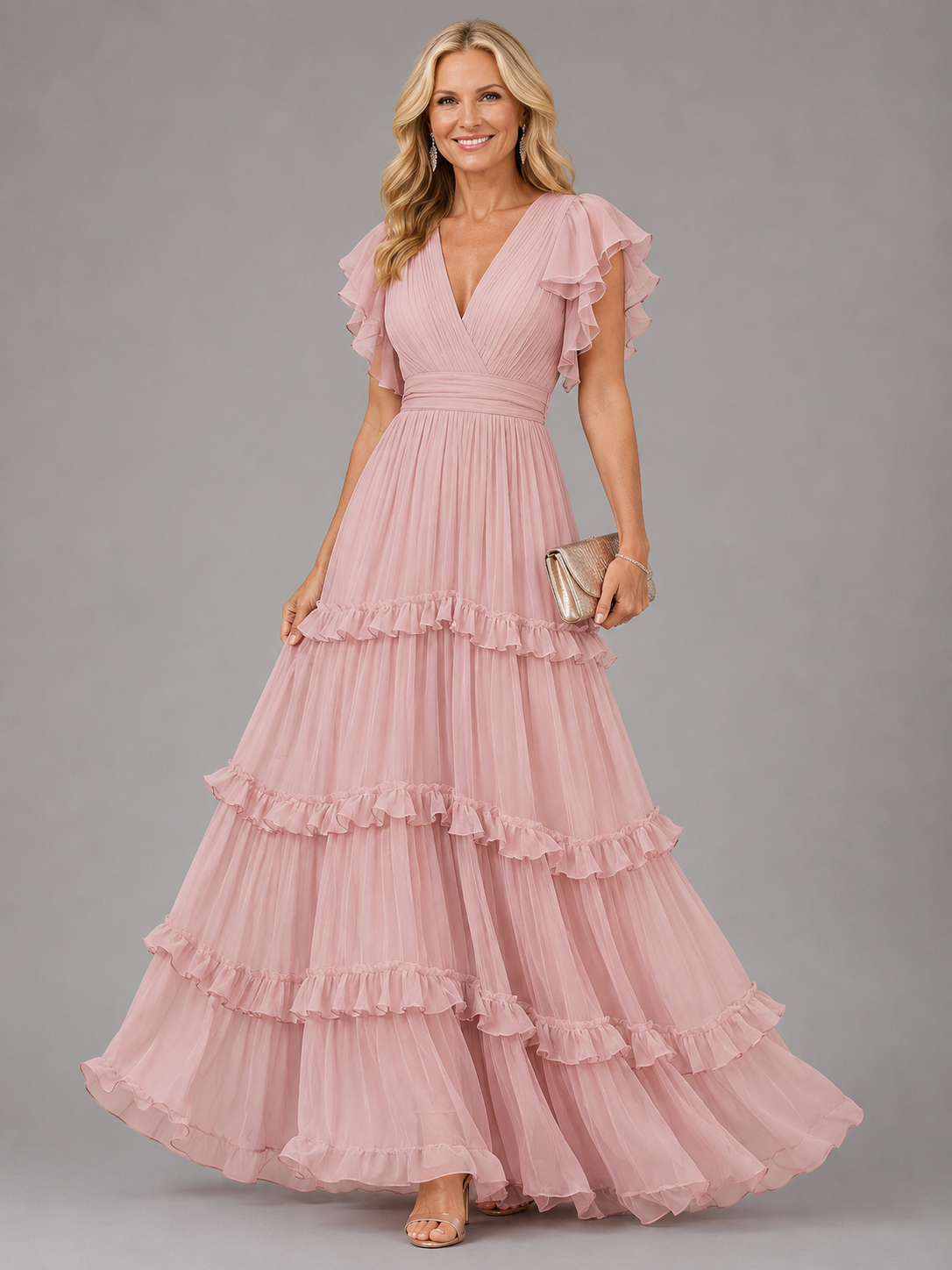 Zoe | Robe Longue de Cérémonie Rose Élégante