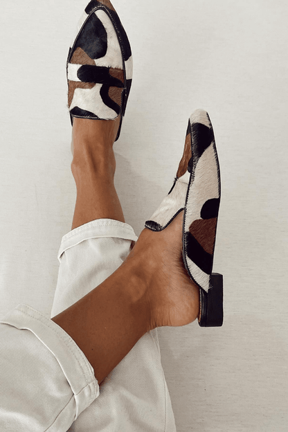 Mocassins patchwork à bout rond