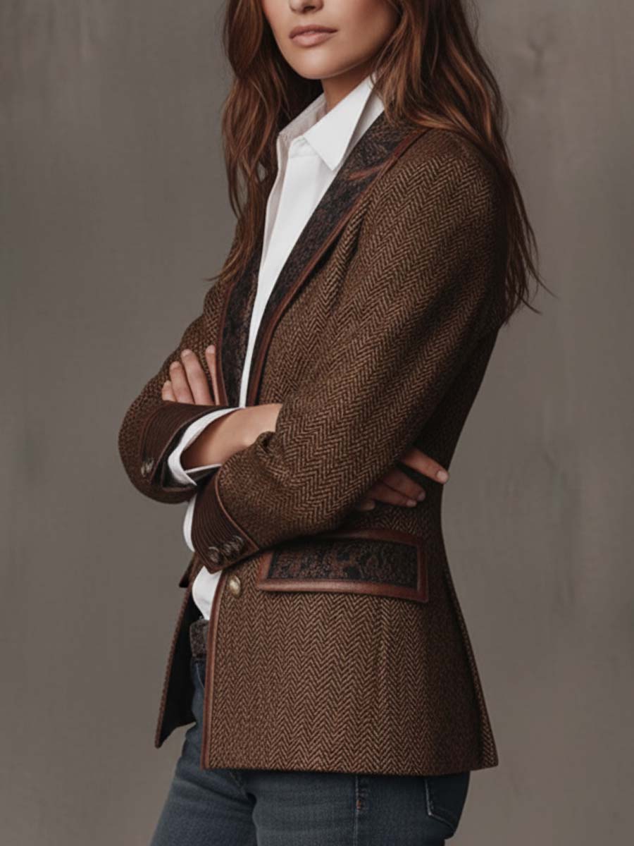 Arabella | Blazer à Empiècements Chevrons
