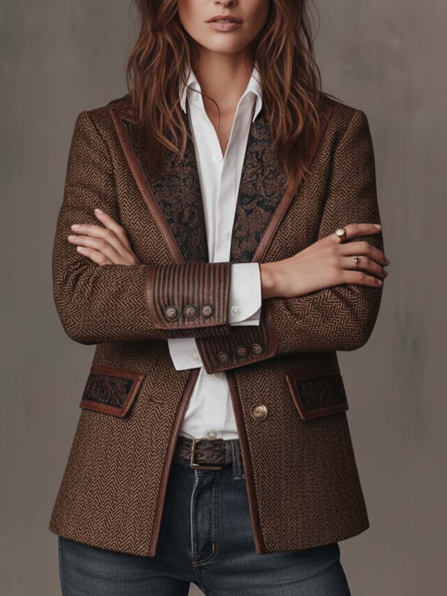 Arabella | Blazer à Empiècements Chevrons