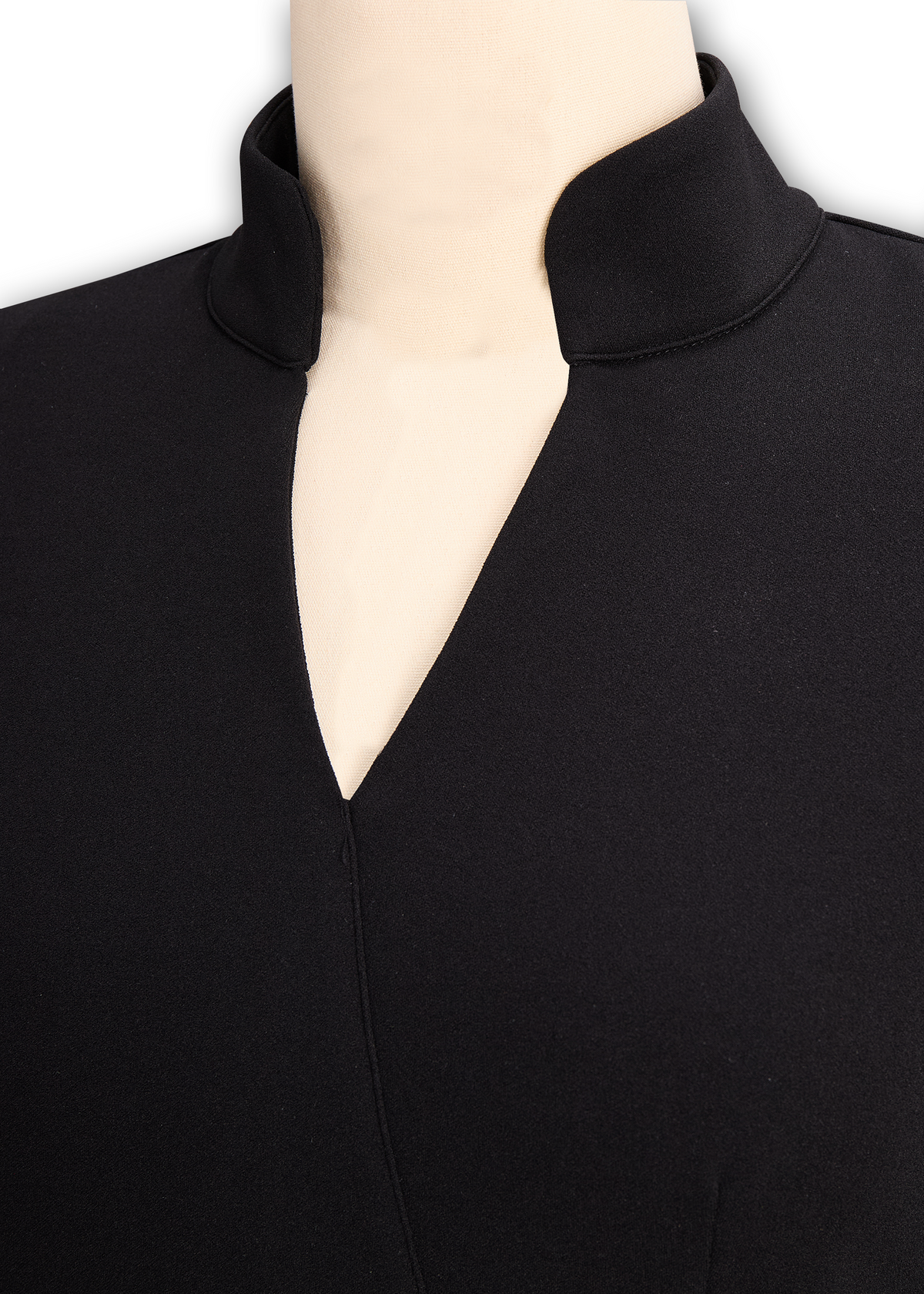 DALIA | Robe élégante à col mao et ceinture