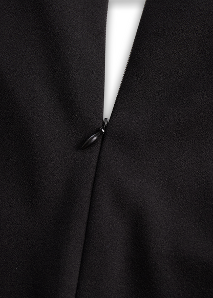 DALIA | Robe élégante à col mao et ceinture