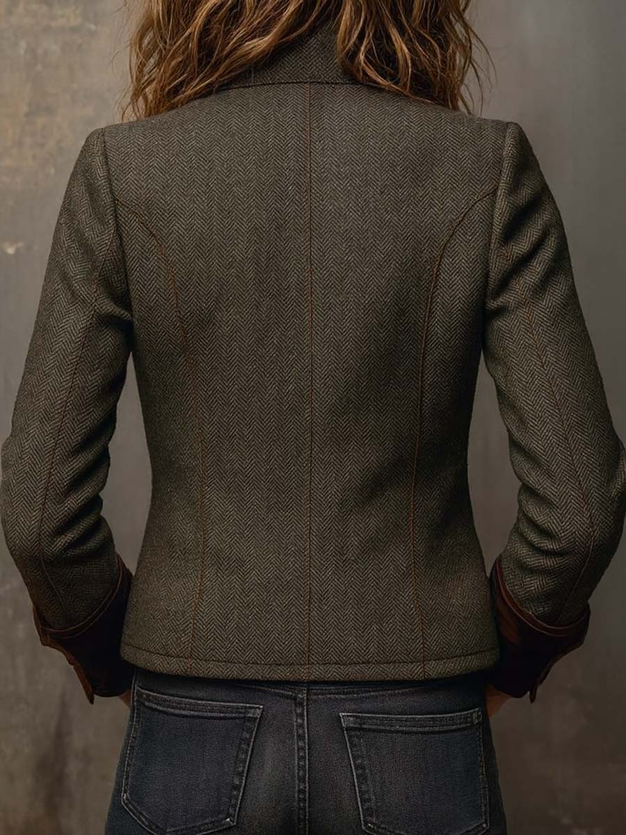 Vivienne | Blazer Chevrons à Bordure Contrastée