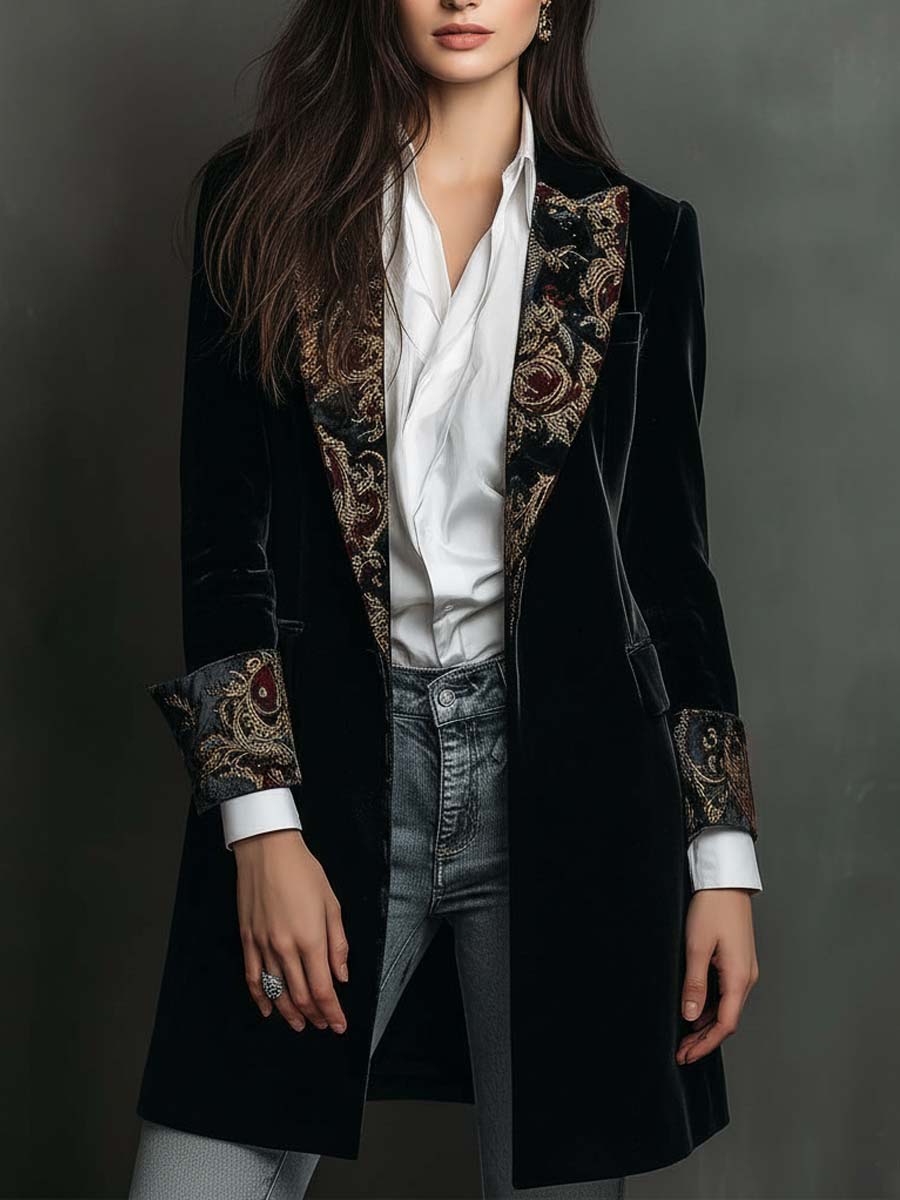 Josephine | Blazer Coupe Ajustée Imprimé Baroque