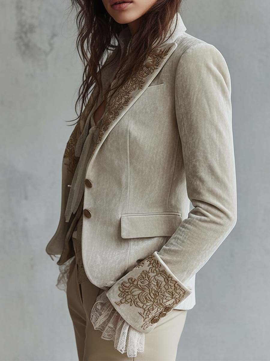 Genevieve | Blazer Brodé Ivoire