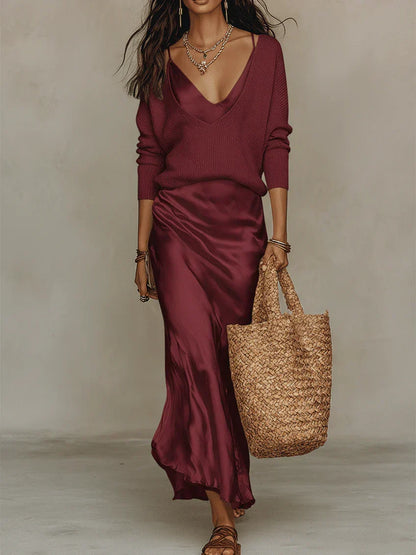 Anaïs – Robe midi élégante en satin