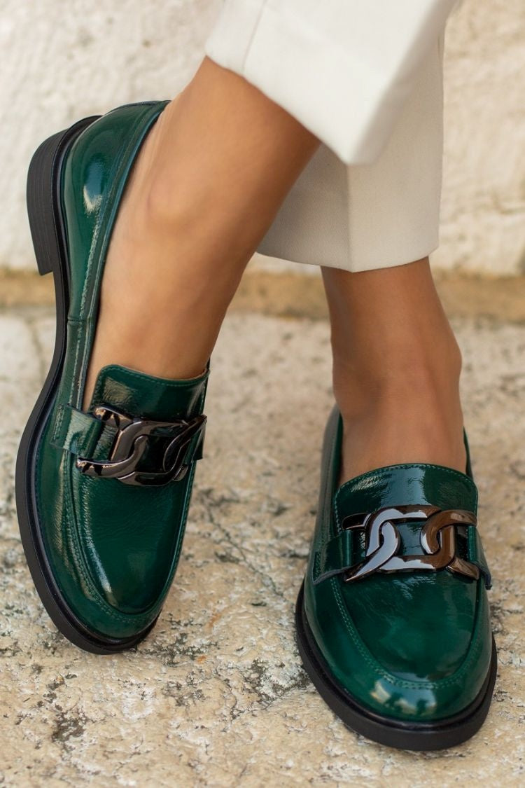 Eugénie | Mocassins Chunky Vernis à Boucle
