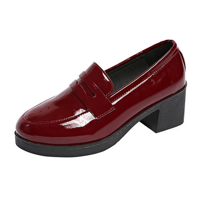 Céline | Mocassins à Talon Épais Patchwork