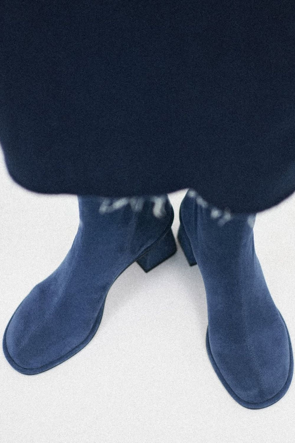Sylvie | Bottines Bleu Doux à Talon Épais