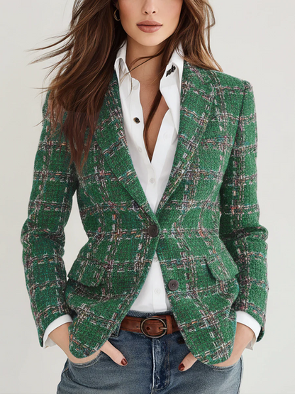 Pascaline | Blazer à Carreaux Vintage