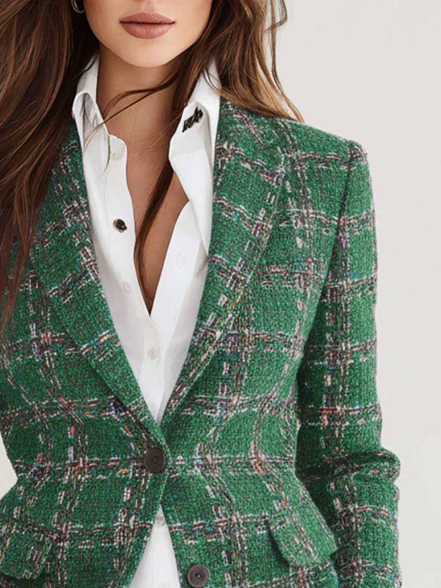 Pascaline | Blazer à Carreaux Vintage