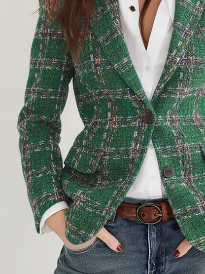 Pascaline | Blazer à Carreaux Vintage