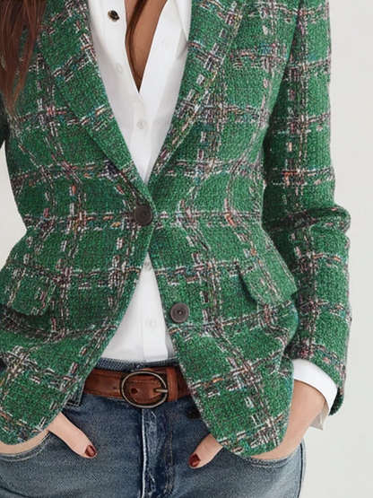 Pascaline | Blazer à Carreaux Vintage
