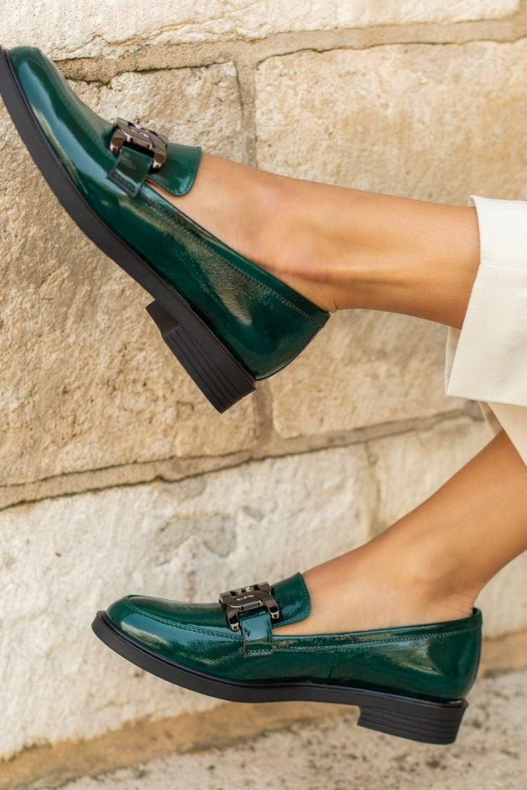 Eugénie | Mocassins Chunky Vernis à Boucle