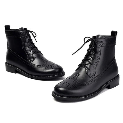 Claire | Bottines à Lacets Ajourées à Bout Rond